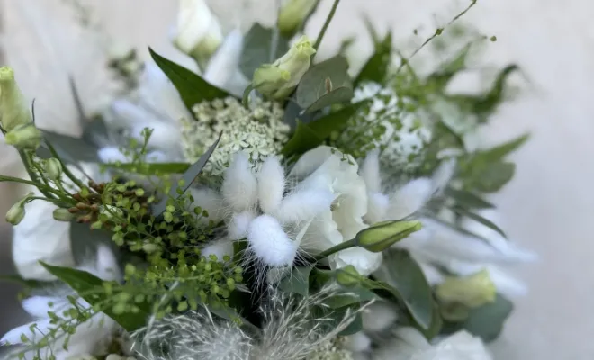 bouquet vert et blanc 